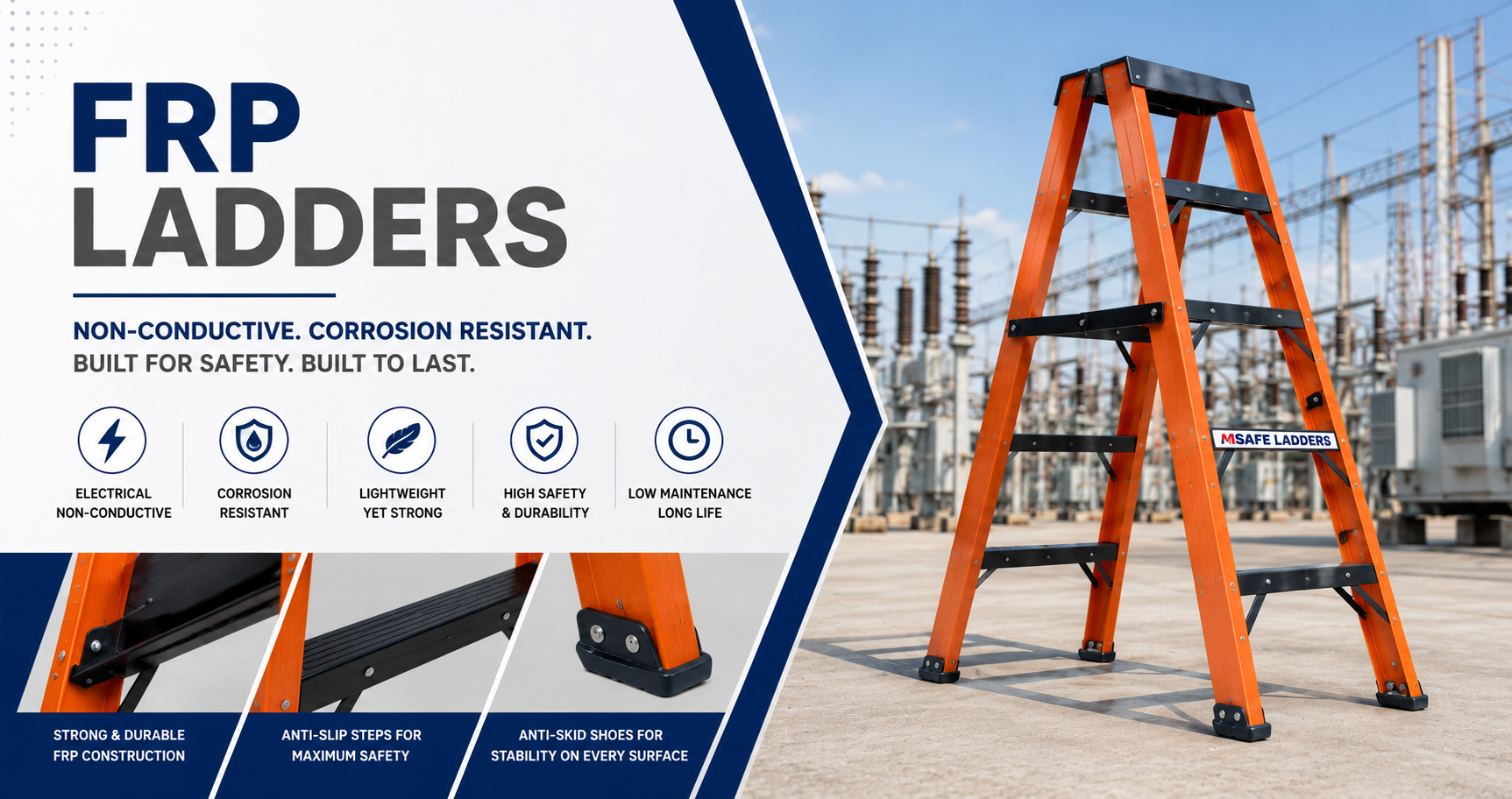 Why FRP Ladders Are the Safer Choice for Electrical and Industrial Work?